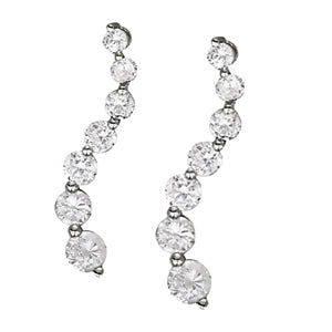 Round Diamond Journey Stud Earrings