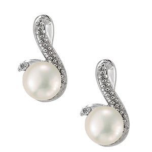 Pearl Diamond Accent Earring