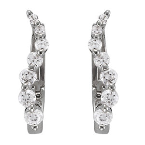 1/4 CTW Round Diamond Journey Earrings