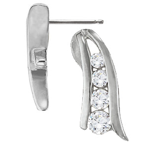 1/3 CTW Round Diamond Journey Earrings