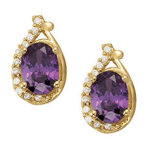 Multi-Diamond Oval Accent Earrings