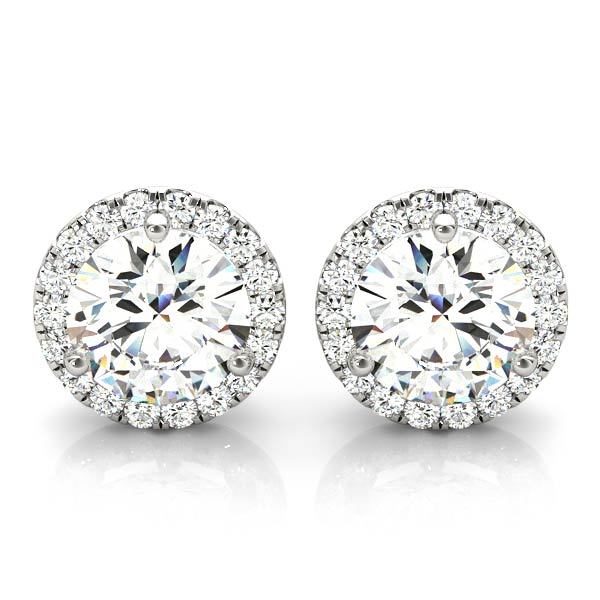 Diamond Round Halo Earrings