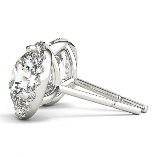 Diamond Round Halo Earrings