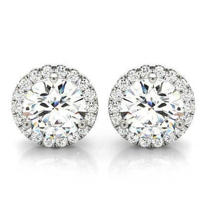 Round Diamond Halo Martini Earrings