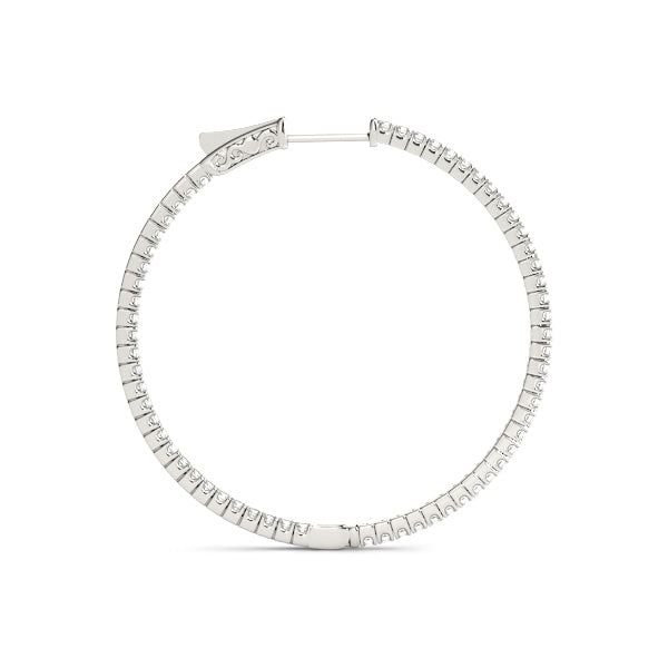Diamond Inside Out 14K Gold Round Hoop Earrings