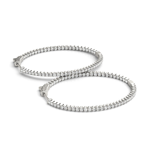 Diamond Inside Out 1.5"" Hoop Earrings