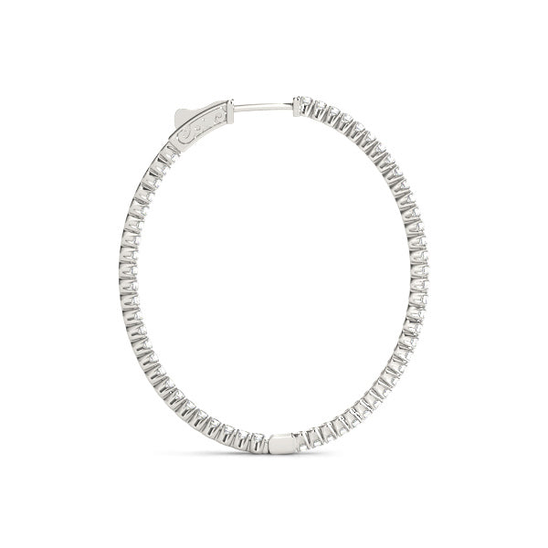 Diamond Inside Out 1.5"" Hoop Earrings