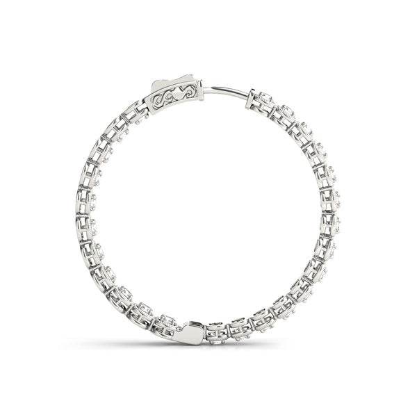 Diamond Inside Out 1.2"" Hoop Earrings