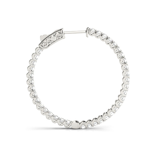 14K Gold 0.25ctw Diamond Inside Out Hoop Earrings