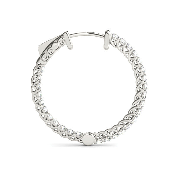 .75"" Diamond Inside Out Hoop Earrings