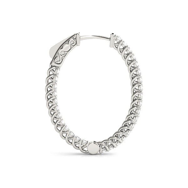 1.2"" Diamond Inside Out Hoop Earrings