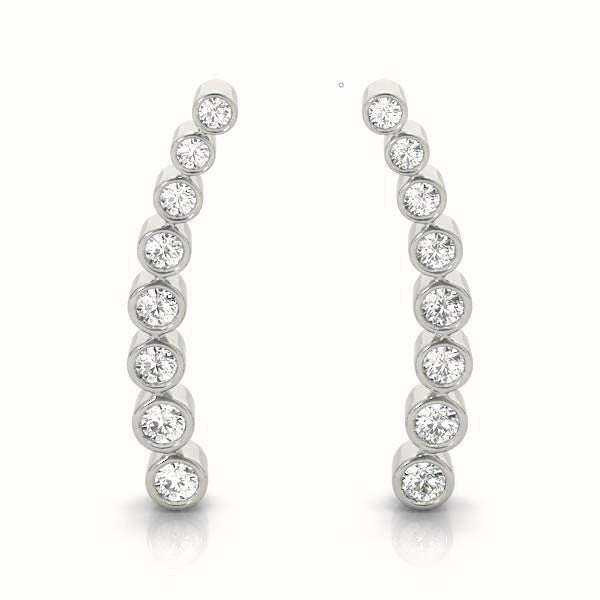 Diamond Round Ear Climbers