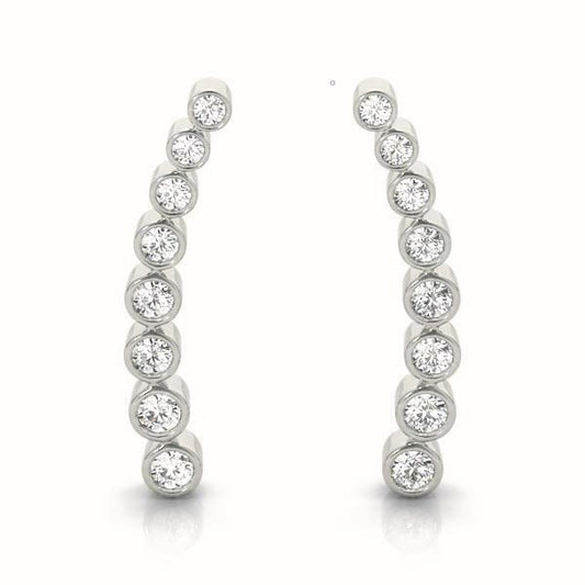 Diamond Round Ear Climbers