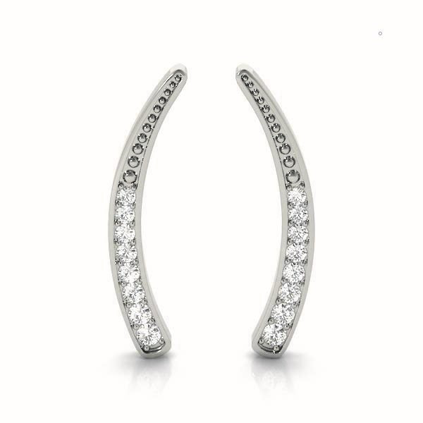 Round Diamond Ear Climbers in Gold