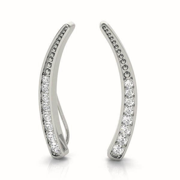 Round Diamond Ear Climbers in Gold