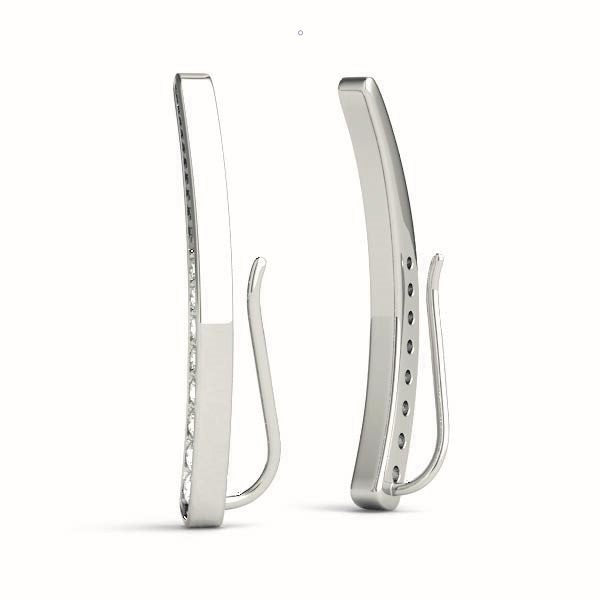 Round Diamond Ear Climbers in Gold