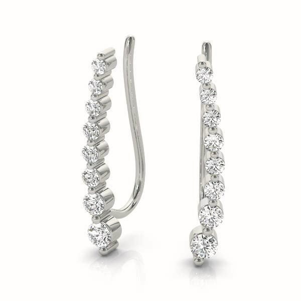 Round Diamond Ear Climbers