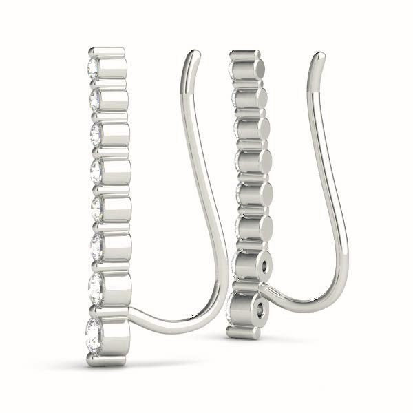 Round Diamond Ear Climbers