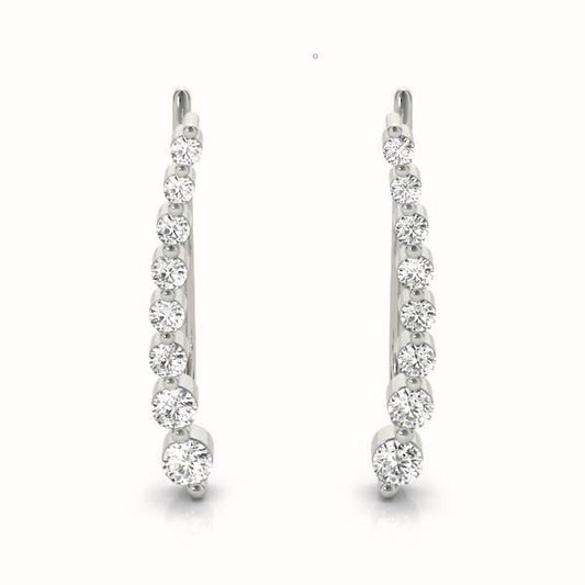 Round Diamond Ear Climbers