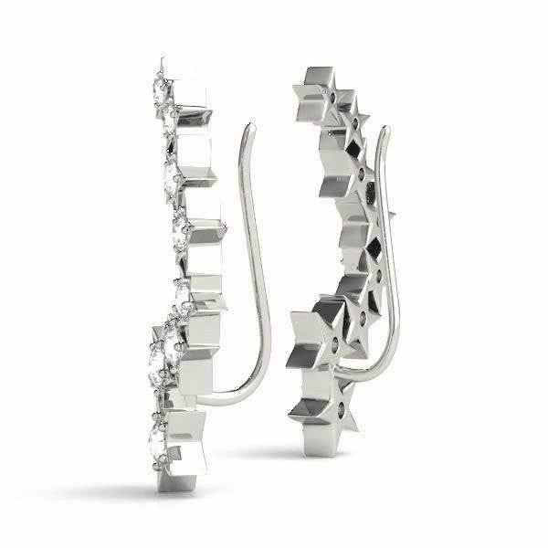 Round Diamond Ear Climbers