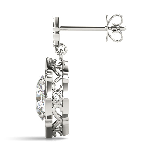 Diamond Halo Oval Earrings