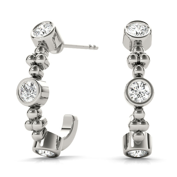 Round Diamond Hoop Earrings