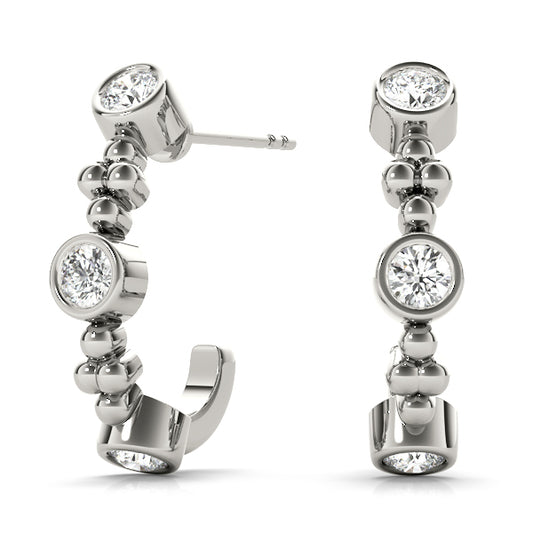 Round Diamond Hoop Earrings