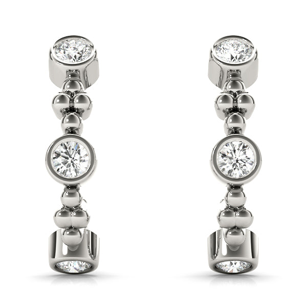 Round Diamond Hoop Earrings