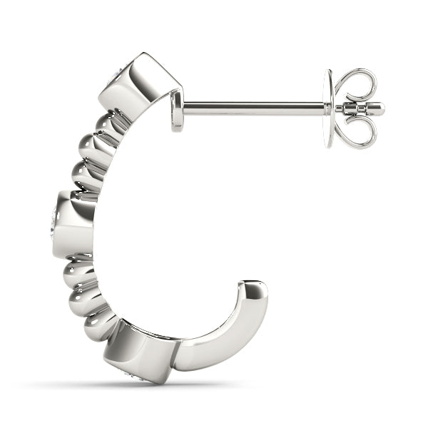 Round Diamond Hoop Earrings