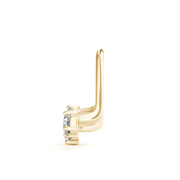 14K Yellow Gold Round Diamond Fashion Earrings