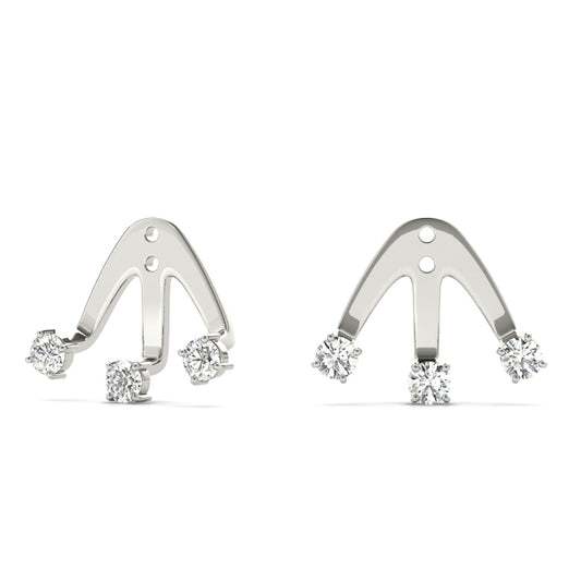 3-Stone Round Diamond Earring Jackets