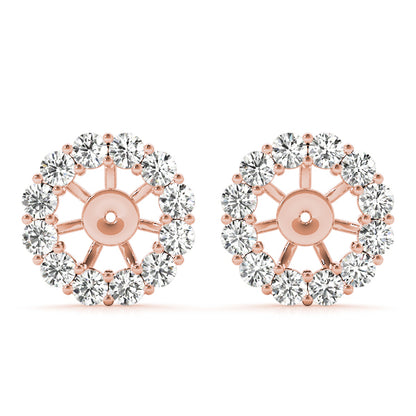 Rose Gold 14K Multi-Diamond Fashion Earrings