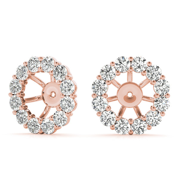 Rose Gold 14K Multi-Diamond Fashion Earrings