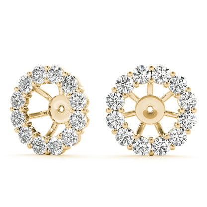 18K Yellow Gold Round Diamond Fashion Earrings