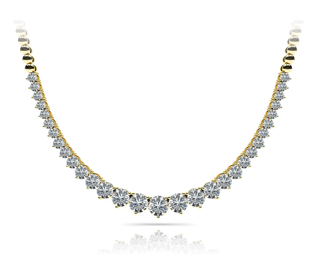 18K Yellow Gold Diamond Fashion Necklace