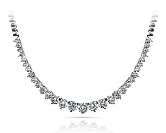 Diamond 3 Prong Graduated Necklace