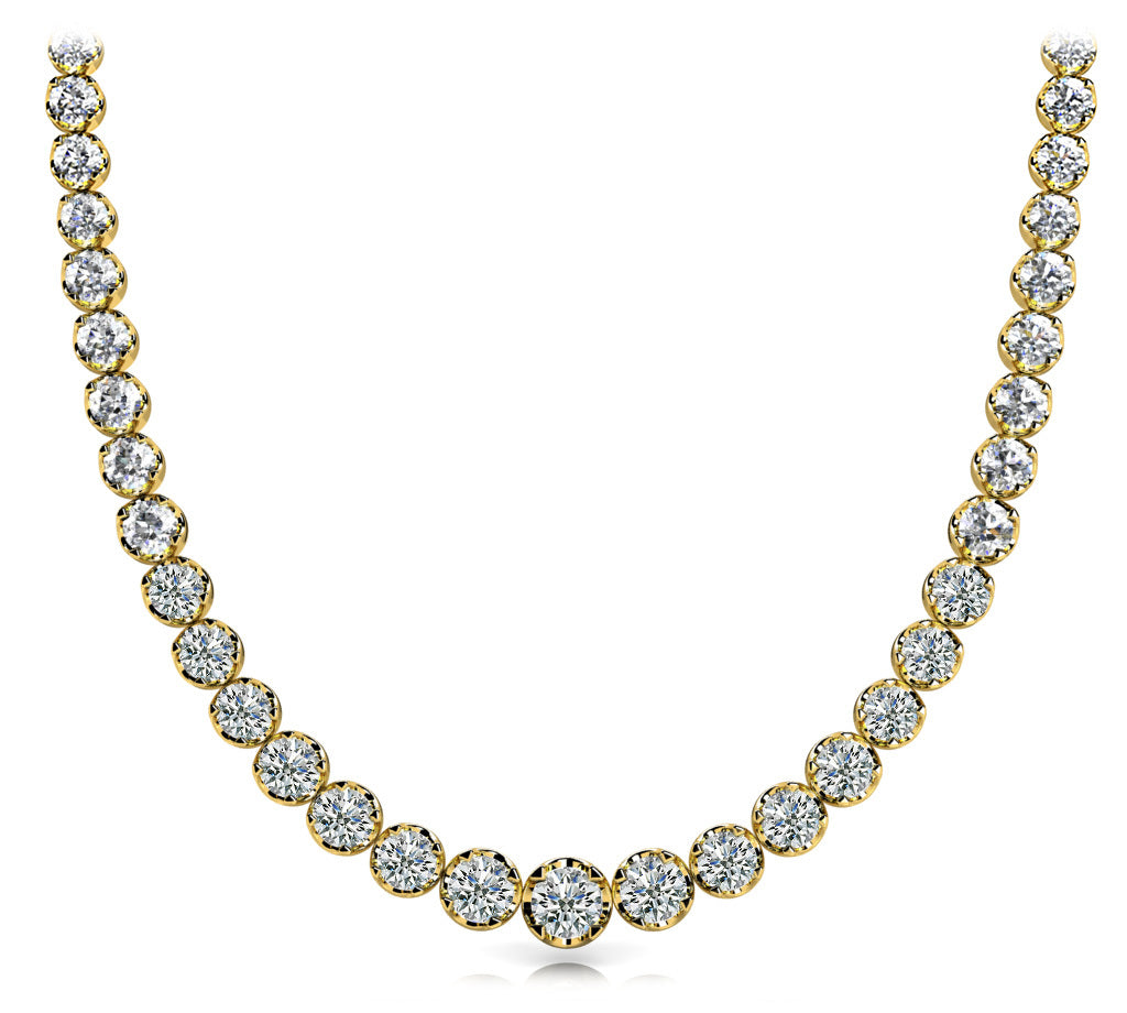 18K Yellow Gold Diamond Fashion Necklace