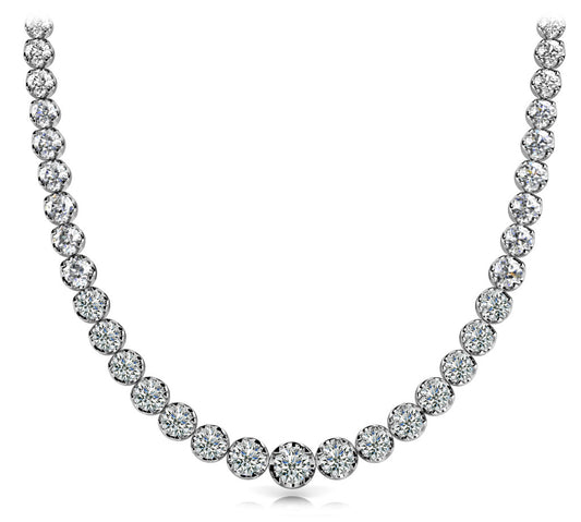Multi-Diamond Graduated Pendant Necklace