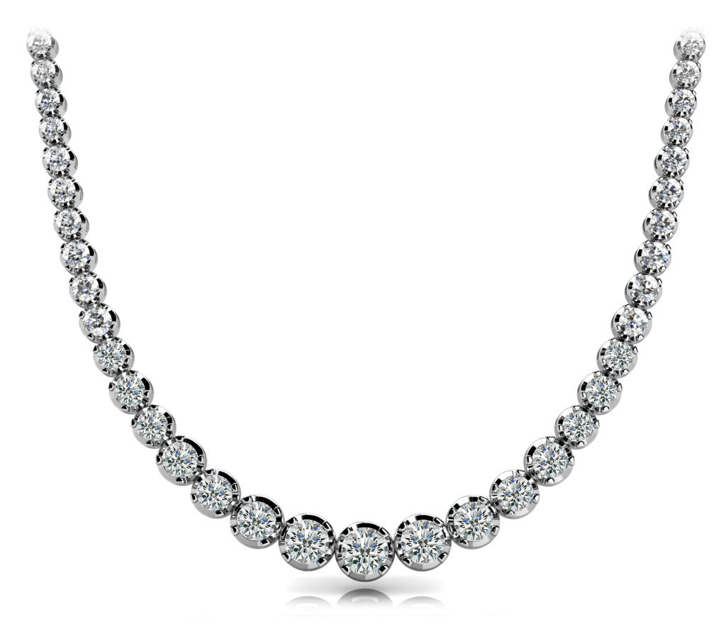 Diamond Round Graduating Necklace