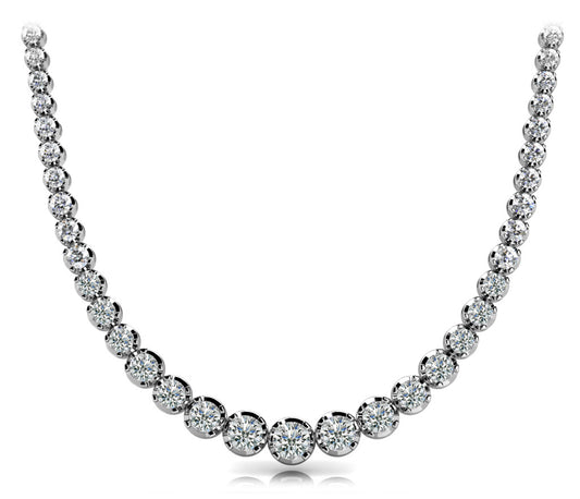 Diamond Round Graduating Necklace