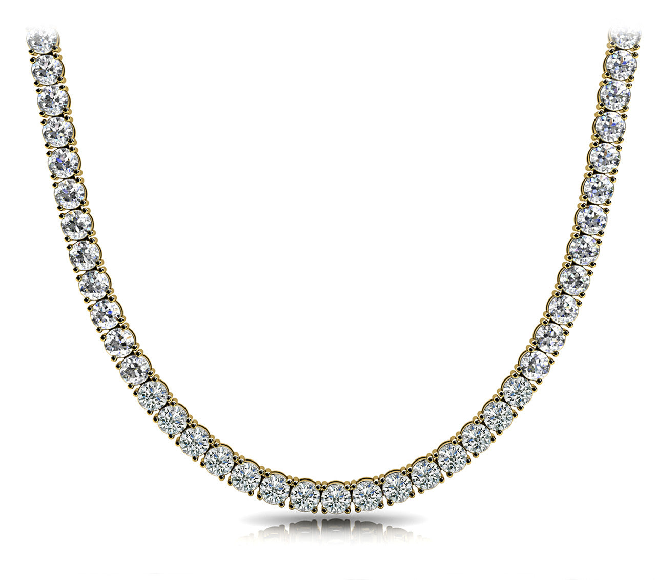 18K Yellow Gold Diamond Riviera Necklace