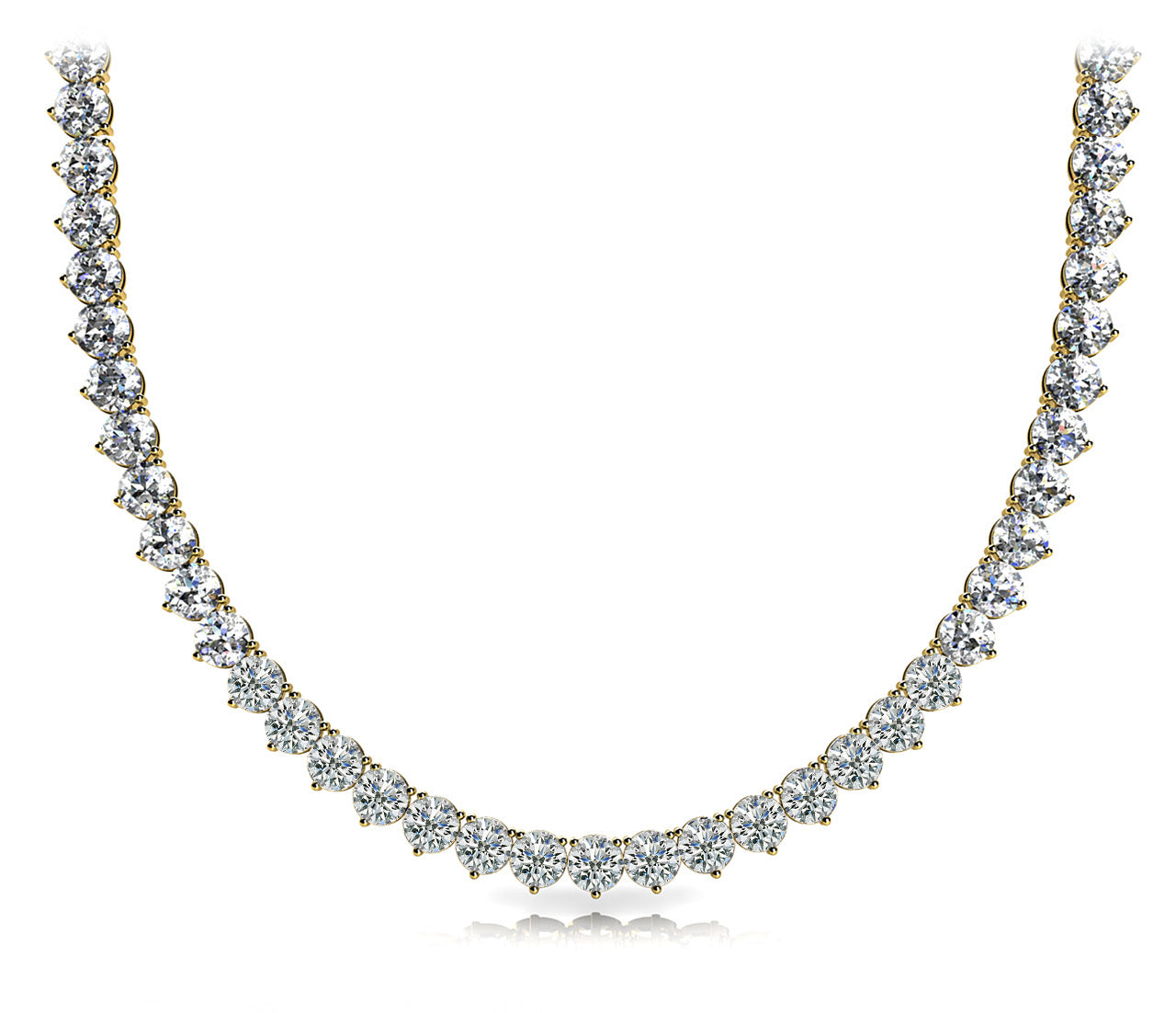 18K Yellow Gold Diamond Riviera Necklace
