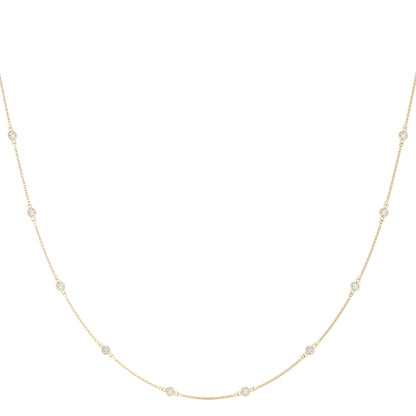18K Yellow Gold 1/2 ct Diamond Chain Necklace