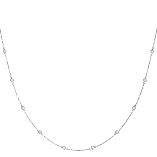 10 Diamond Station Pendant Necklace