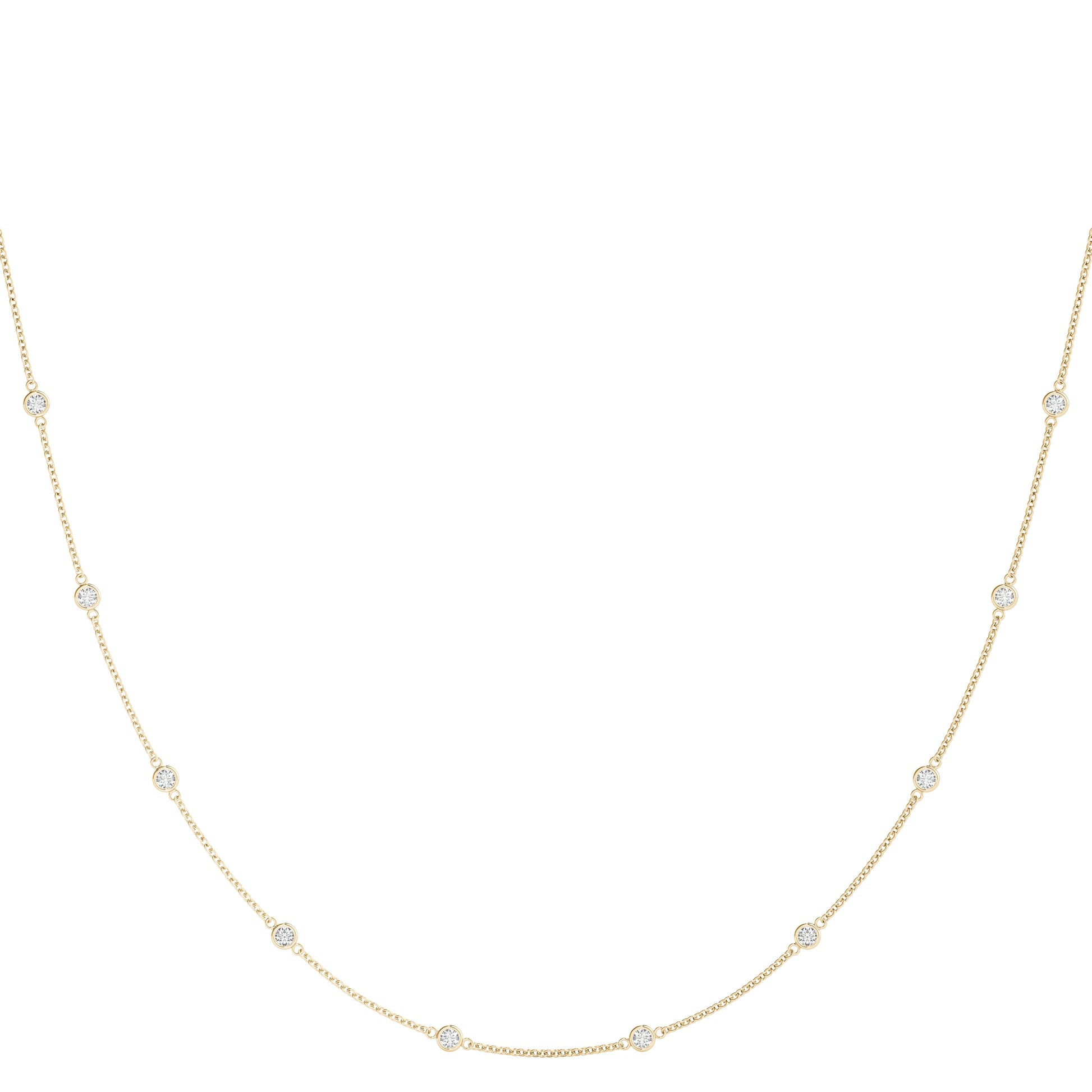 18K Yellow Gold 1/2 CT Diamond Fashion Necklace