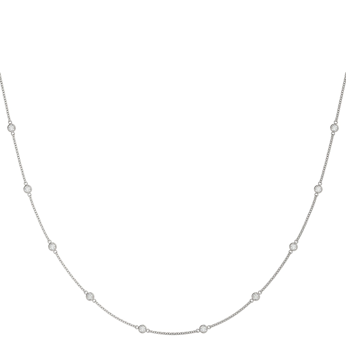 10 Diamond Station Pendant Necklace