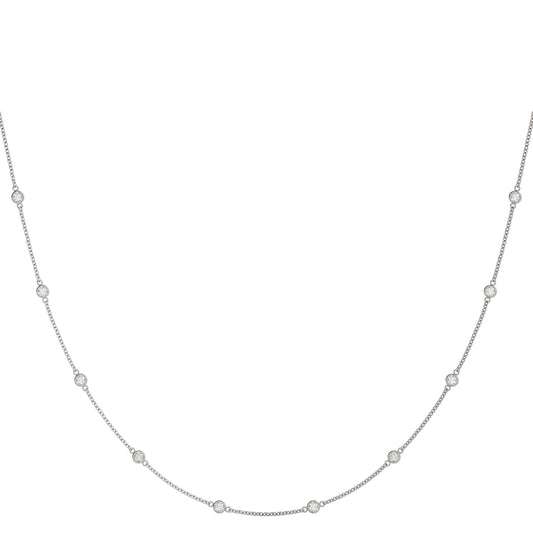 10 Diamond Station Pendant Necklace