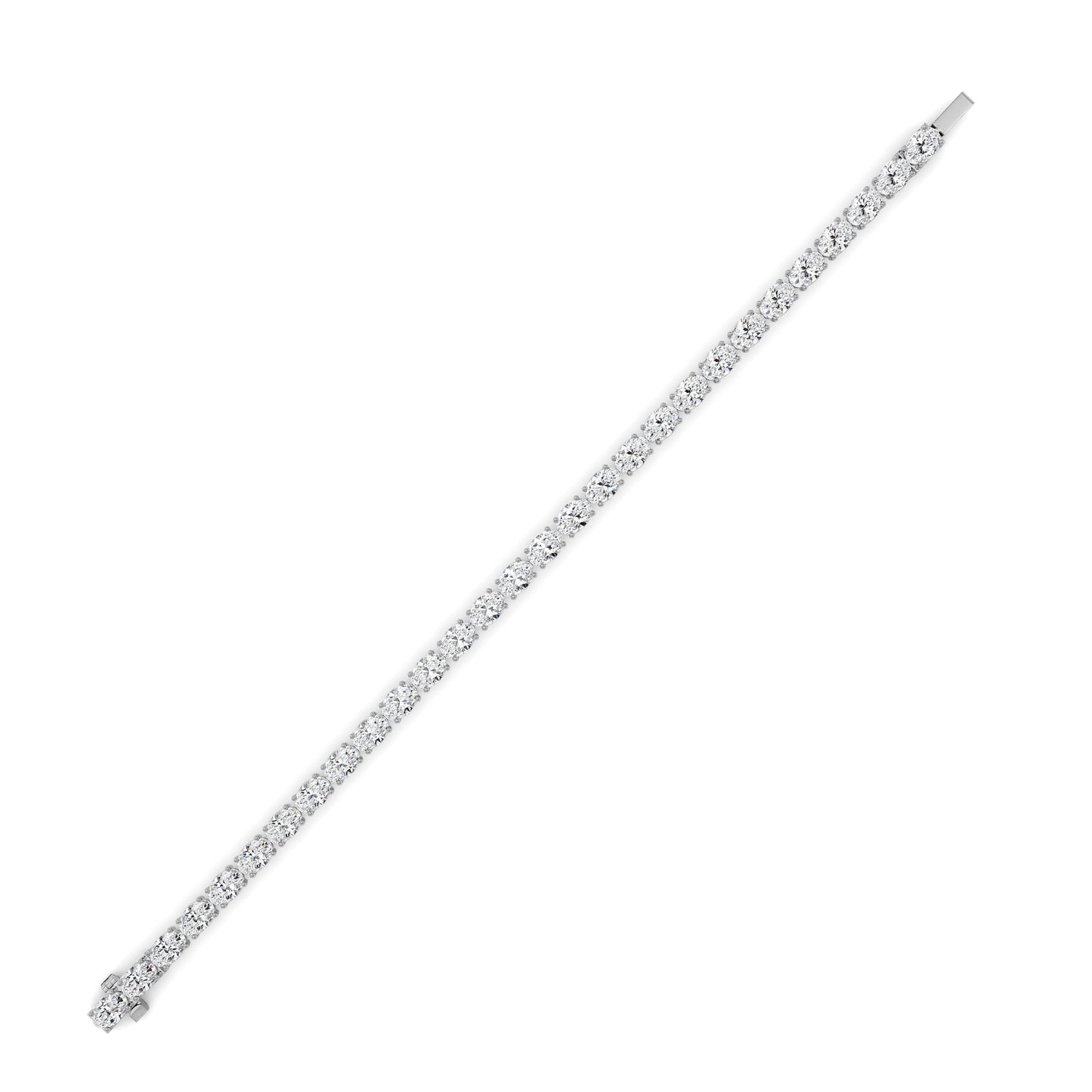 13Cttw Oval Shaped Lab Grown Diamond (F/VS) Classic Line Bracelet in 14K Gold