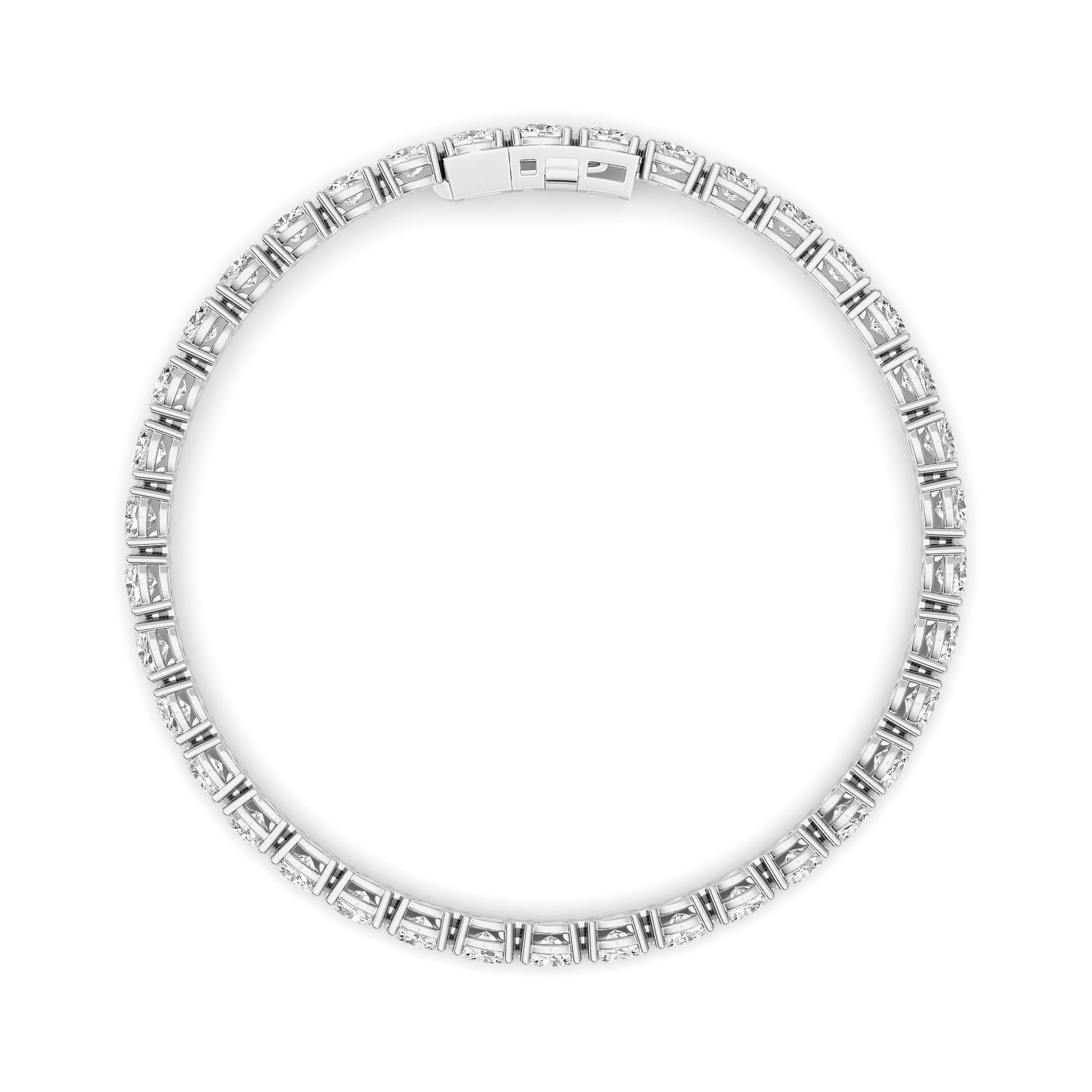 7Cttw Oval Shaped Lab Grown Diamond (F/VS) Tennis Bracelet in 14K Gold