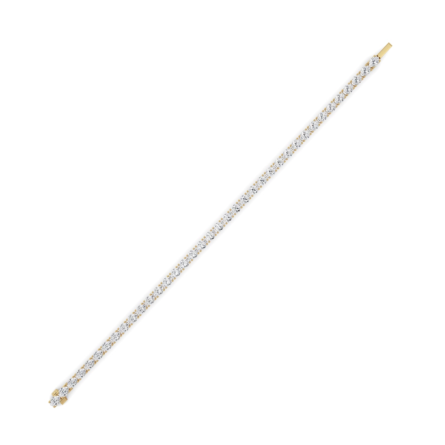 7Cttw Oval Shaped Lab Grown Diamond (F/VS) Tennis Bracelet in 14K Gold